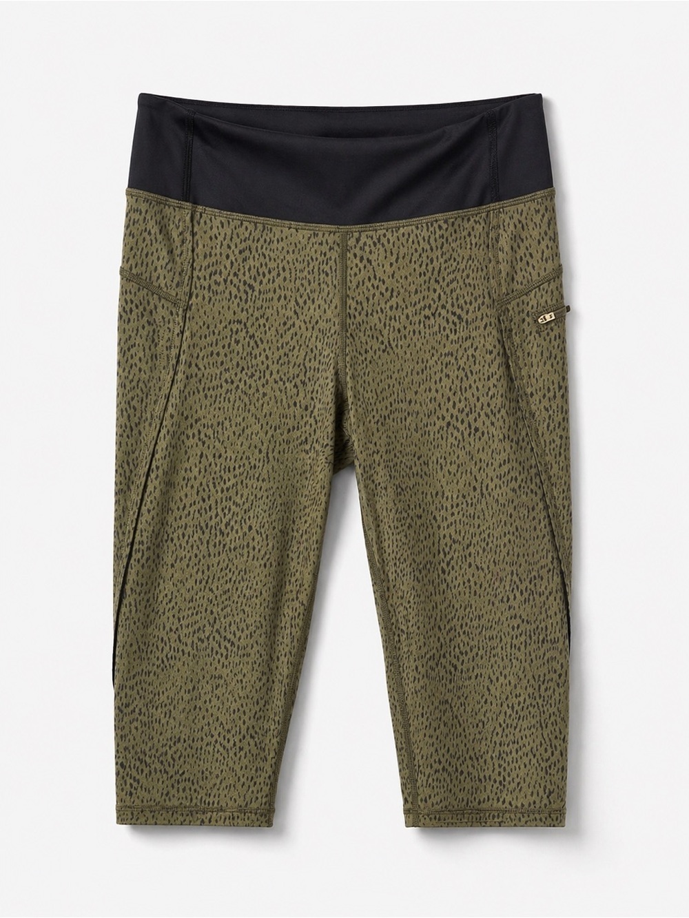 Lululemon Top Speed Crop Luxtreme Dottie Dash Fatigue Green Size 6